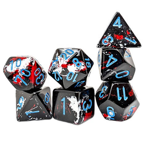 7-Die Set Brush Polyhedral Dark Side/blue