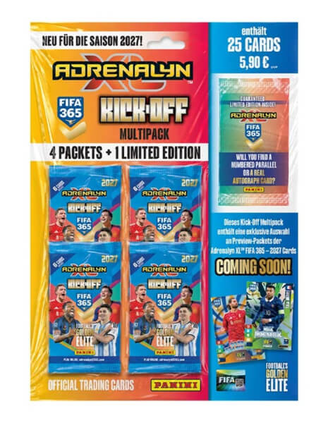 Panini FIFA 365 2026/2027 Adrenalyn XL Kick-Off Multipack - Soccer Cards 