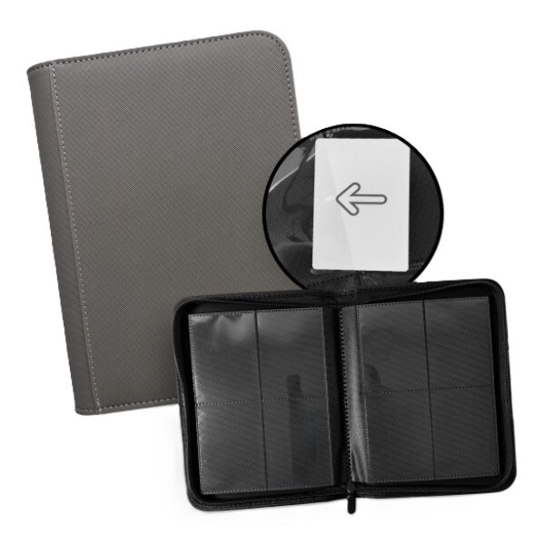TCG Guru Zip Binder 4-Pocket Card Album - Xenon Grey