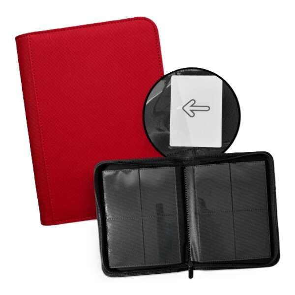 TCG Guru Zip Binder 4-Pocket Card Album - Xenon Red