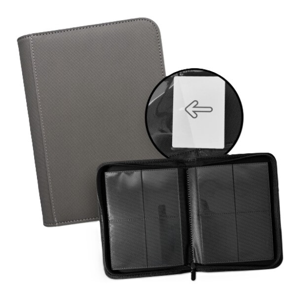 TCG Guru 4-Pocket Zip Binder for Toploaders - Xenon Grey