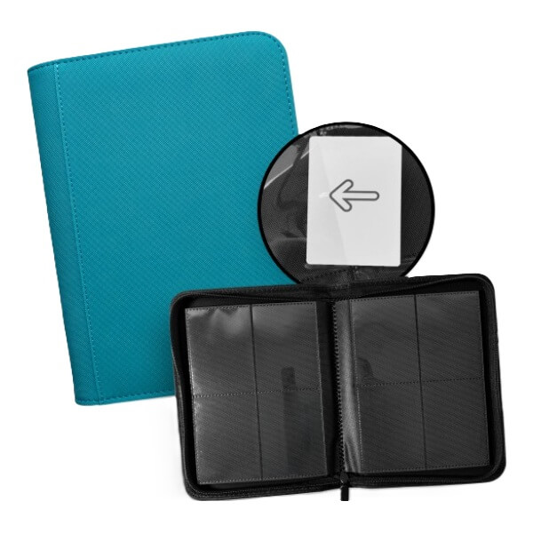 TCG Guru Zip Binder 4-Pocket Card Album - Xenon Turquoise 