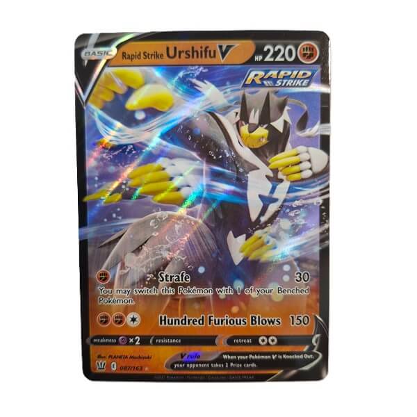 The Urshifu V Pokémon card from the League Battle Deck