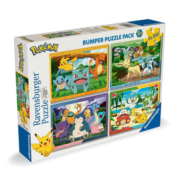 Ravensburger Pokémon Kids' Puzzles (Bumper Puzzle Pack) - 4x100 pieces