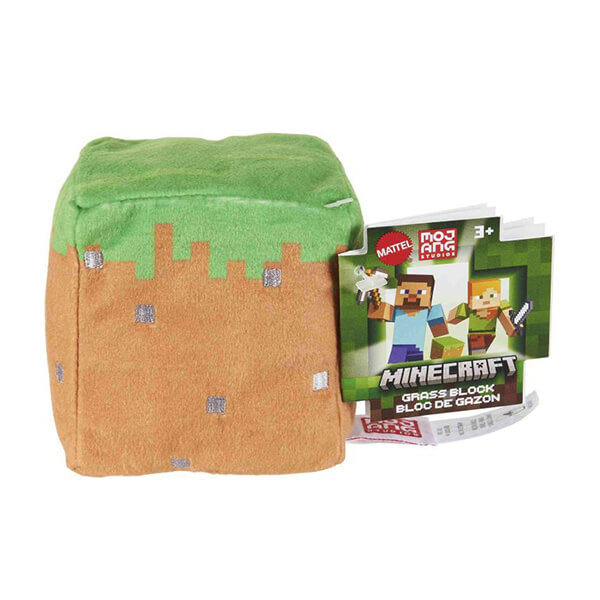 Minecraft Cube Plush Toy - Grass Block - 7,5 cm