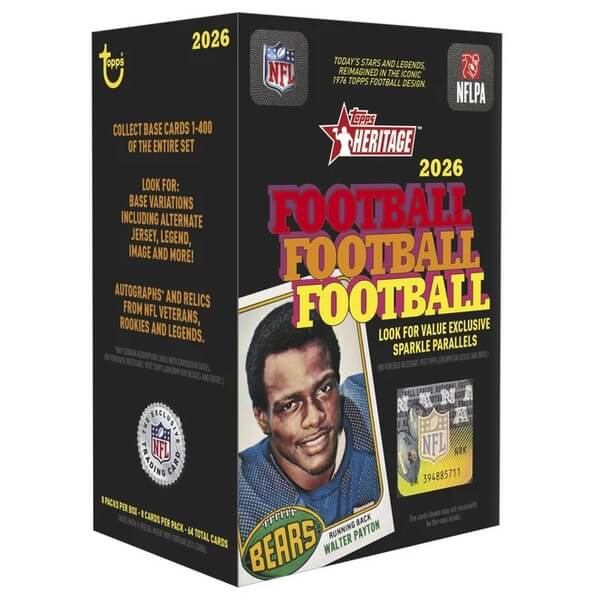 2026 Topps Heritage Football Blaster Box - NFL Cards