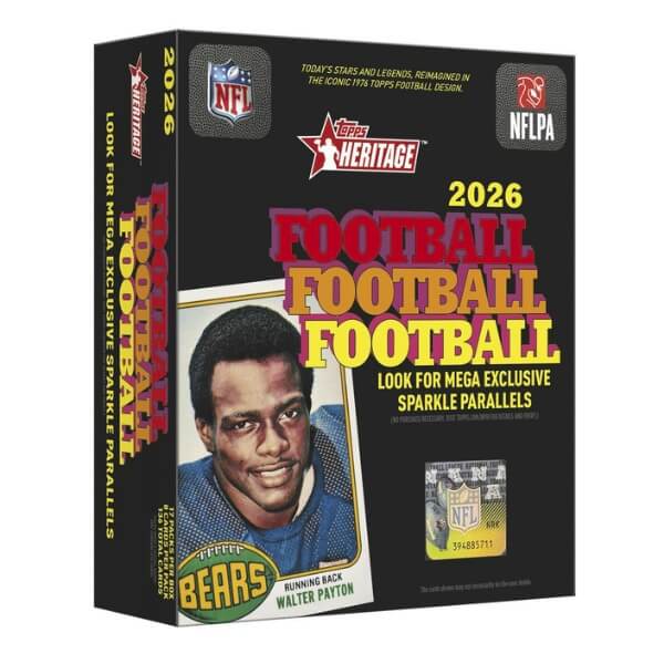 2026 Topps Heritage Football Mega Box - NFL Cards