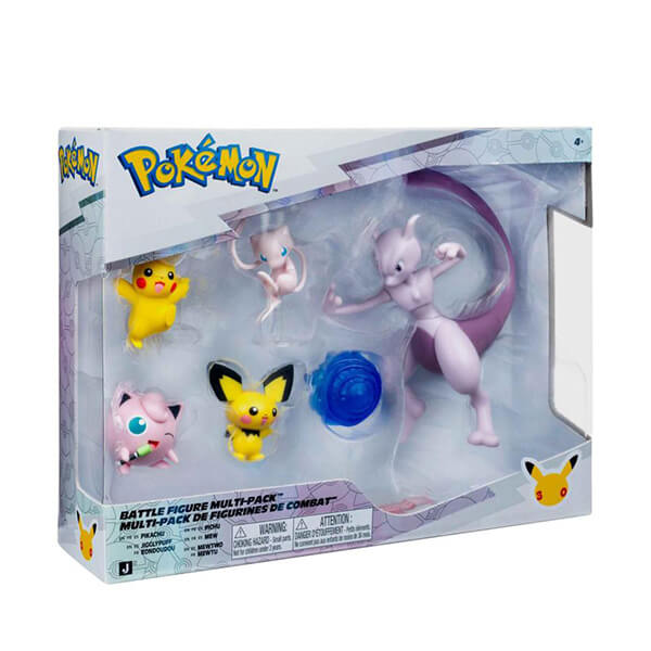 Pokémon Action Figures 5-Pack (Pikachu, Pichu, Mew, Jigglypuff, and Mewtwo)