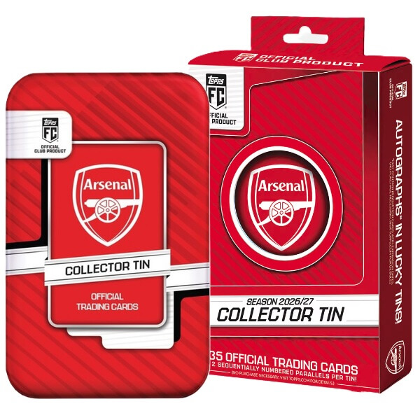 2026-2027 Topps Arsenal Collector Tin – Soccer Cards