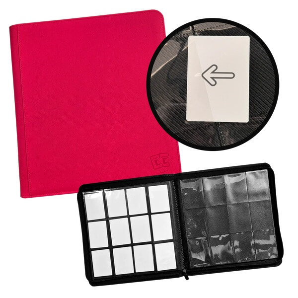 Binder TCG Guru 12-Pocket Zippered - Xenon Red for 480 cards