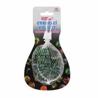 Glass clinking balls of various sizes in a net 24 + 1 balls