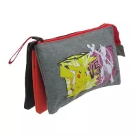 Pokémon pencil case with three pockets - Battle Collection Pikachu vs Mewtoo