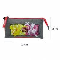 Pokémon pencil case with three pockets - Battle Collection Pikachu vs Mewtoo
