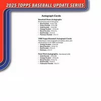 2025 Topps Baseball Blaster Box Update Series - Collector Cards