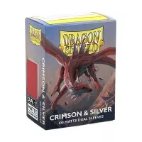 Card Sleeves Dragon Shield Matte Dual Sleeves - Crimson and Silver - 100 ks
