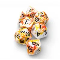 Chessex Brush Polyhedral - Sunrise/black 7-Die Set