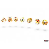 Chessex Brush Polyhedral - Sunrise/black 7-Die Set