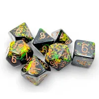Chessex Brush Polyhedral - Deep Forest/gold 7-Die Set