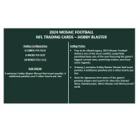 Cards NFL 2024 Panini Mosaic Football Hobby Blaster Box Contents