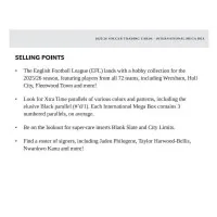 2025-2026 Prestige EFL Soccer INT Mega Box Soccer Cards – Contents