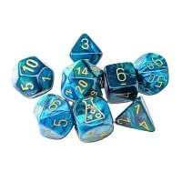 TCG Lab Gemini Green-Teal/Gold Polyhedral 7-Die Set