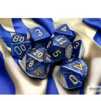 Chessex Scarab Royal Blue/Gold Polyhedral 7-Dice RPG Set