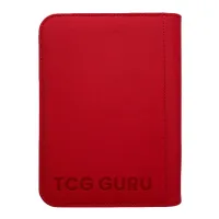 TCG Guru 160 Zip Binder 4-Pocket Card Album, Xenon Red