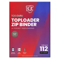 TCG Guru 4-Pocket Zip Binder 112 Xenon Grey Album for Toploaders